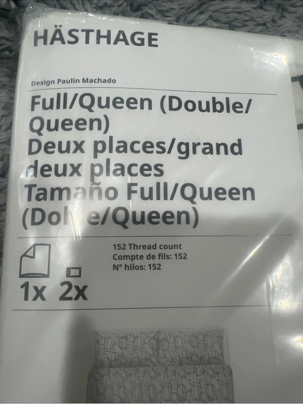 IKEA HASTHAGE White & Black Full/ Queen Duvet Cover & Pillowcases (3 Available)